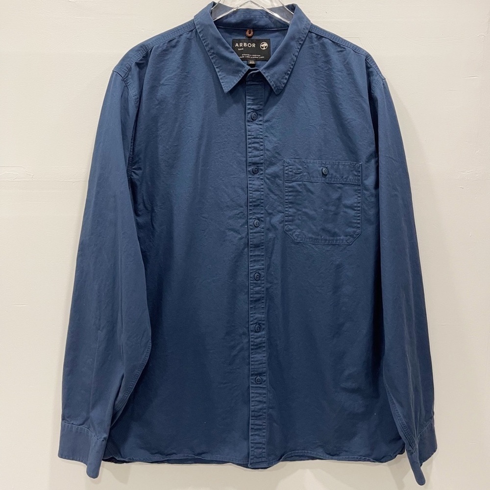 Arbor Long Sleeve Single Pocket Shirt Navy Blue XXL